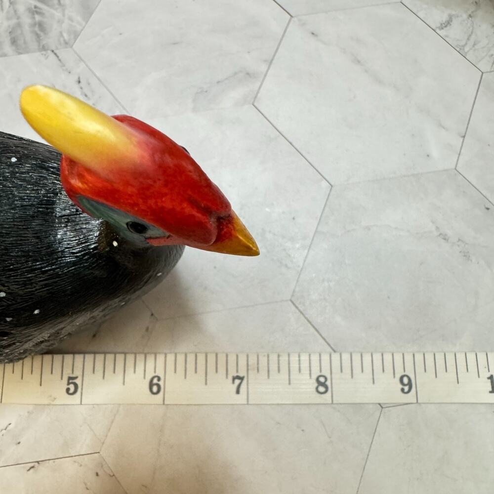 Feathers of Knysna 2 Helmeted (Crowned) Guineafowl II Numbered w/COA Hand Carved - Picture 7 of 14